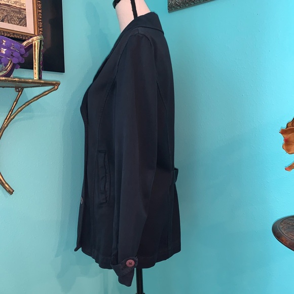 AT denim Women’s Button Navy Blue Denim Jacket - Picture 8 of 9